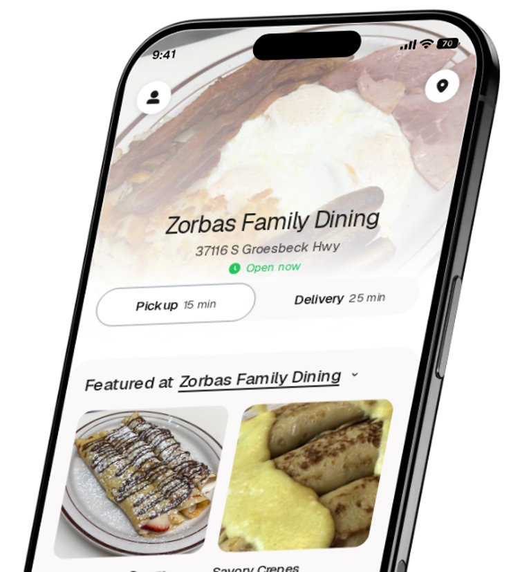 Zorbas Family Dining app preview