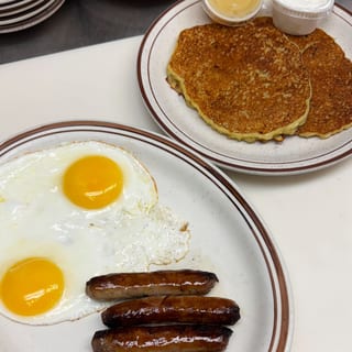 Potato Pancakes Half Order w/ Meat & Eggs